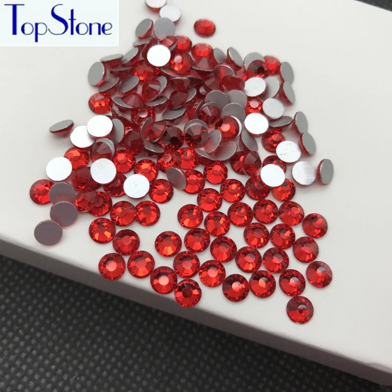 Topstone ss3-ss34 Стразы FlatBack Lt Siam красного цвета для дизайна ногтей 3D стеклянный клей для кристаллов, Стразы без горячей фиксации