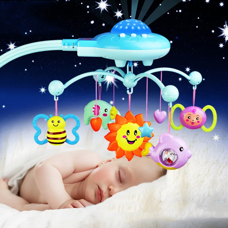 Baby ABS Crib Mobile Bed Bell Car Seat Toy Sound Holder Arm Bracket Pendant with Ring Music M09