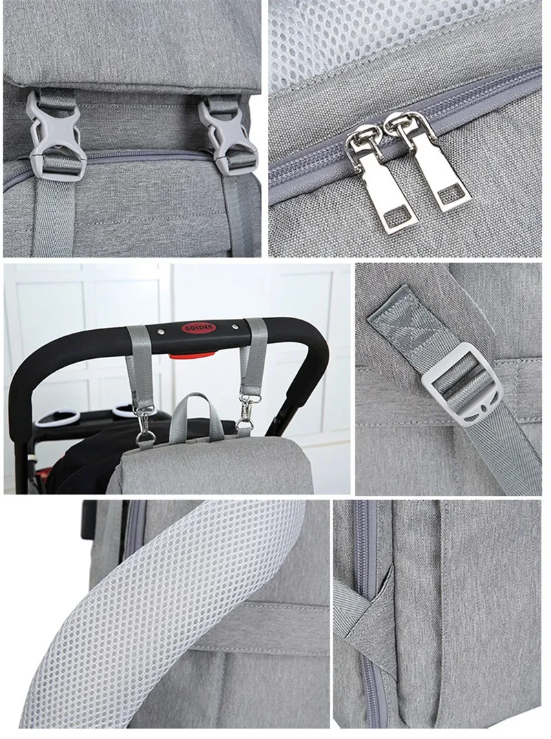 Shoulder Mummy Bag Multifunction USB Large Capacity Diaper Bag Mom Bag03