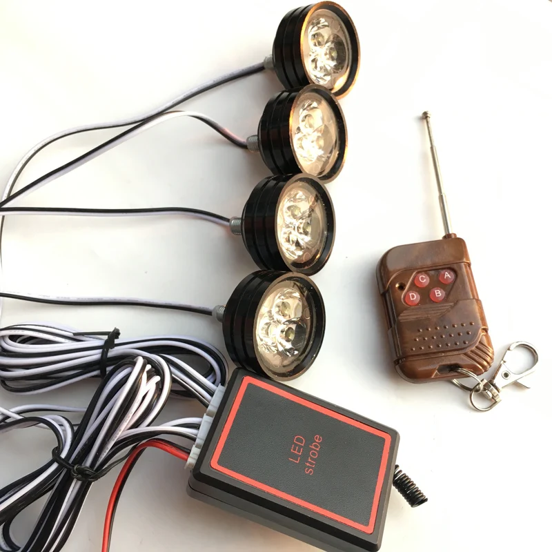 

4x 9W LED Car flashlight Auto driving Strobe flash light Wireless RF Remote eagle eye Daytime running Police Fog beacon light