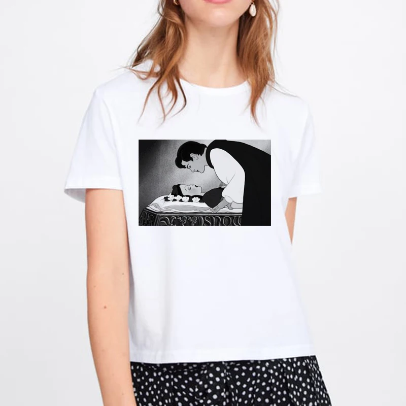 

Women's The Prince Kisses Snow White Harajuku Cotton Korean Womens Clothing T Shirts Graphic Tees Women Streetwear Kawaii