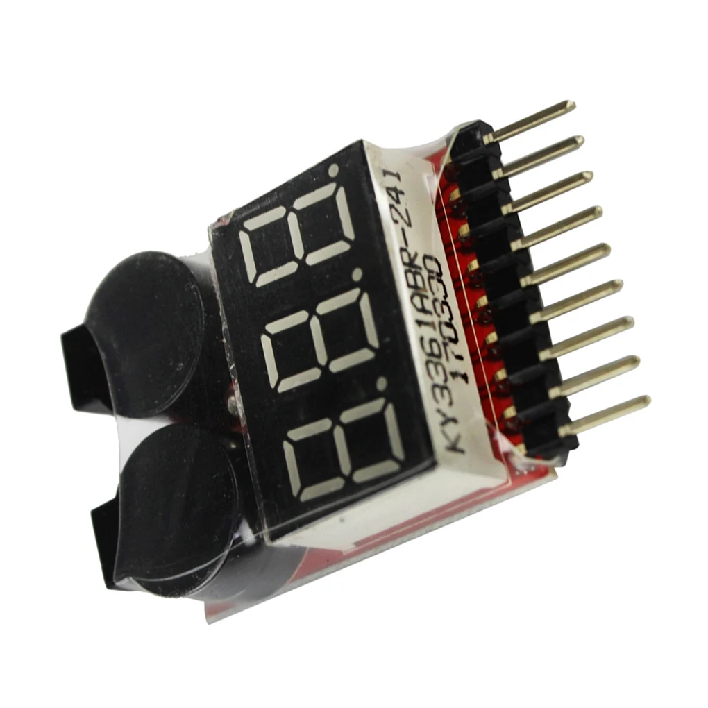 1-8S Lipo/Li-ion/Fe Battery Tester Voltage Tester 2 In 1 Detector Low Voltage Buzzer Alarm