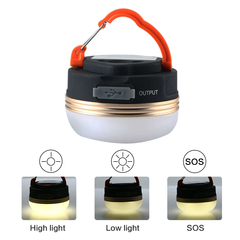 300LM 3W USB мини-Палатка лампа светодиодный перезаряжаемый Открытый походный ночной Светильник для кемпинга рыболовный фонарь золотой край