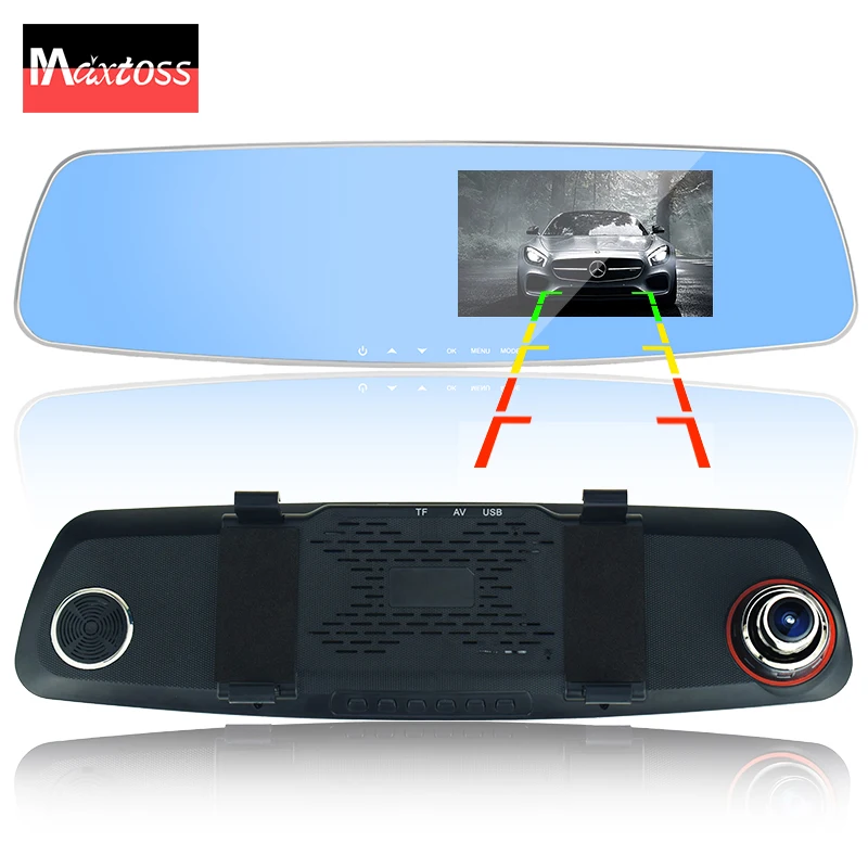 

dual lens car camera rearview mirror auto dvrs cars dvr recorder video registrator full hd1080p night vision camcorder dash cam