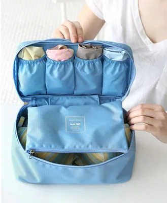 Дорожные сумки, чемодан, бюстгальтер, нижнее белье, органайзер, женские дорожные сумки, органайзер для багажа, для нижнего белья, моющиеся сумки, косметичка, туалетные принадлежности - Цвет: Deep blue