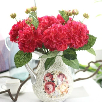 

3pcs Artificial flower Dahlia Stem Dahlia Flower High Quality Silk Flowers for Home Hotel Wedding Office home Decoration
