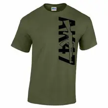 Для мужчин футболки лето г. модные новые футболки с принтом короткий рукав AK 47 винтовка пистолет размеры индивидуаль