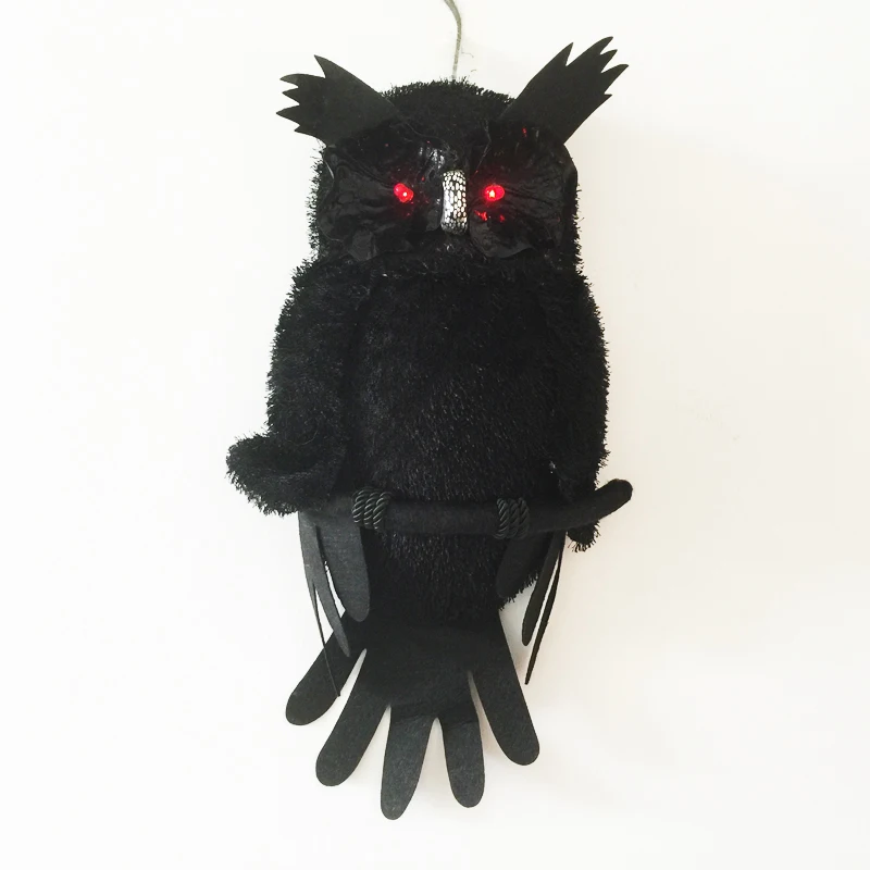 aliexpresscom buy 49cm big halloween black owl with red led light up eyes for halloween decorations from reliable owl black suppliers on giftower party