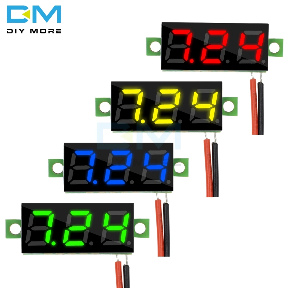 0,2" 0,28 дюймов DC 3,5-30 в светодиодный цифровой вольтметр измеритель напряжения автомобильный тестер напряжения красный зеленый синий желтый
