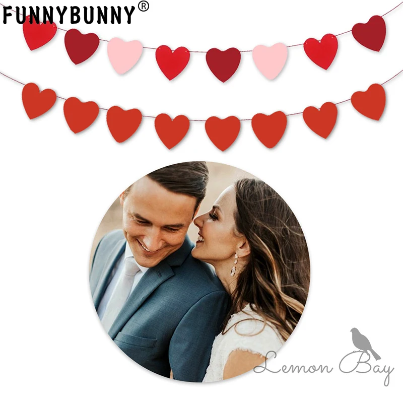 FUNNYBUNNY Декор на День святого Валентина баннер украшения годовщина свадьба день