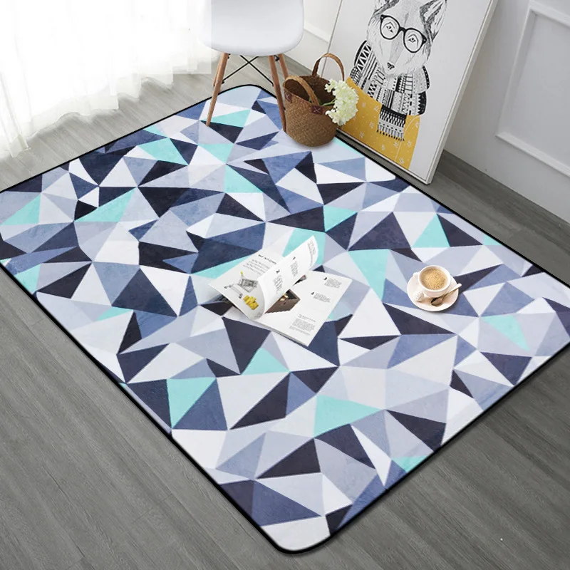 

Triangular Series Home Area Rug Anti Slip Backing Bedside Rug Kids Room Play Mat Modern Simple Rug Carpet Table Mat Hallway Mat