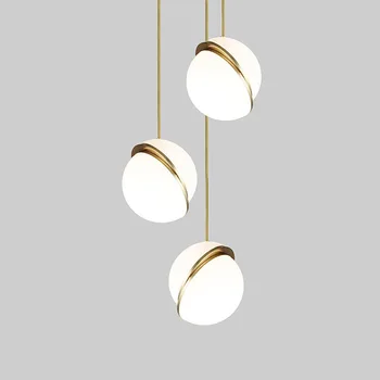 

Postmodern White LED Pendant Lights AC90V - 260V Bedroom Bedside For Dining Room Acrylic Semicircle Creative Hanging Lamp E27