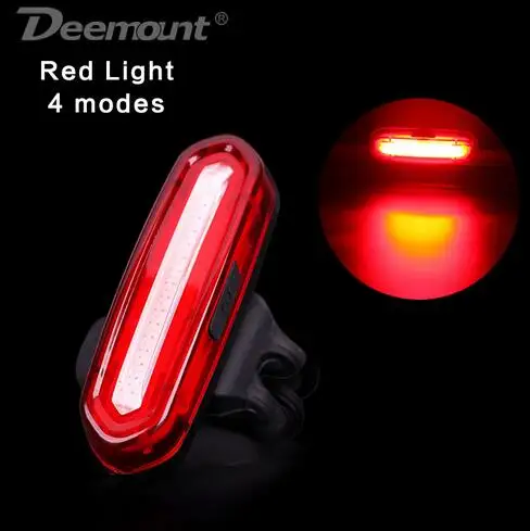 Deemount 100 лм перезаряжаемый COB светодиодный USB задний светильник для горного велосипеда задний светильник MTB Предупреждение задний велосипедный светильник - Цвет: Red 4 modes