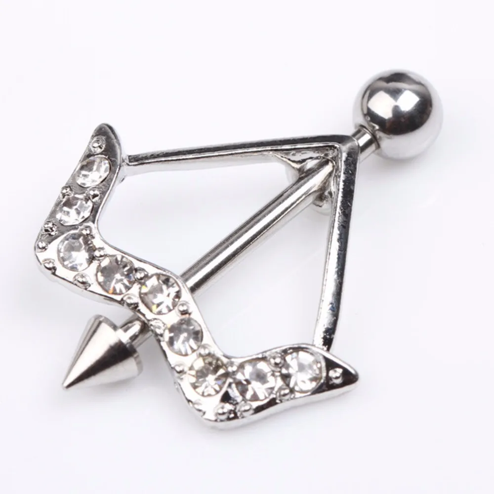 1 шт сексуальные хирургические стальные кольца для пирсинга штанги в форме сердца/цветка для пирсинга, пробки для ушей, поддельные пирсинг для женщин - Окраска металла: as pic