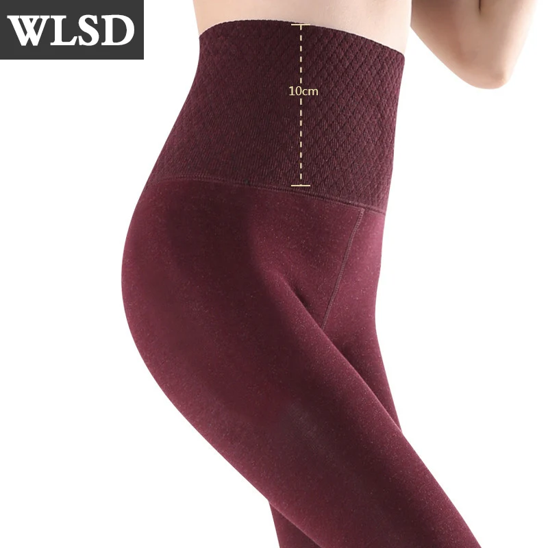 

WLSD Women's Winter Leggings High Waist Slimming Warm Fitness Legging Plus Size Elastic Thick Velvet Womens Cashmere Warm Pants