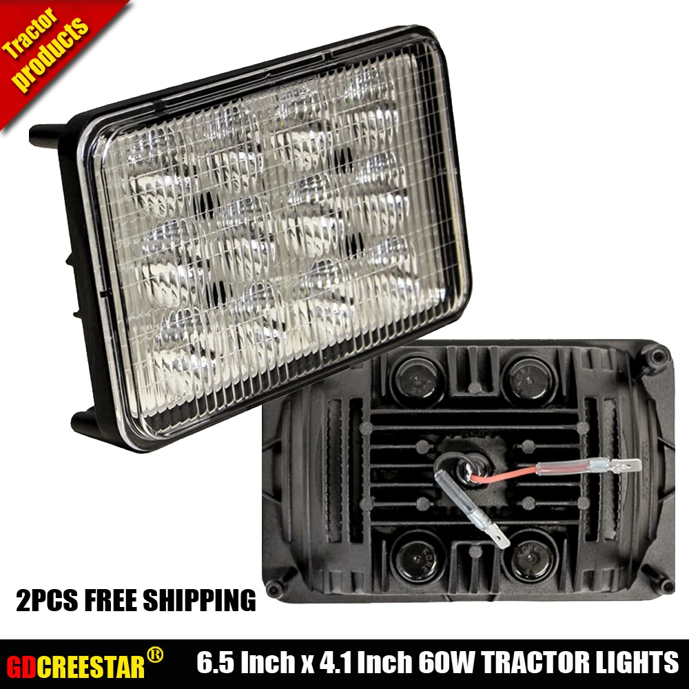 4x 60W Round Replacement Front Spot LED Lights For Tractor Agricultural Vehicles