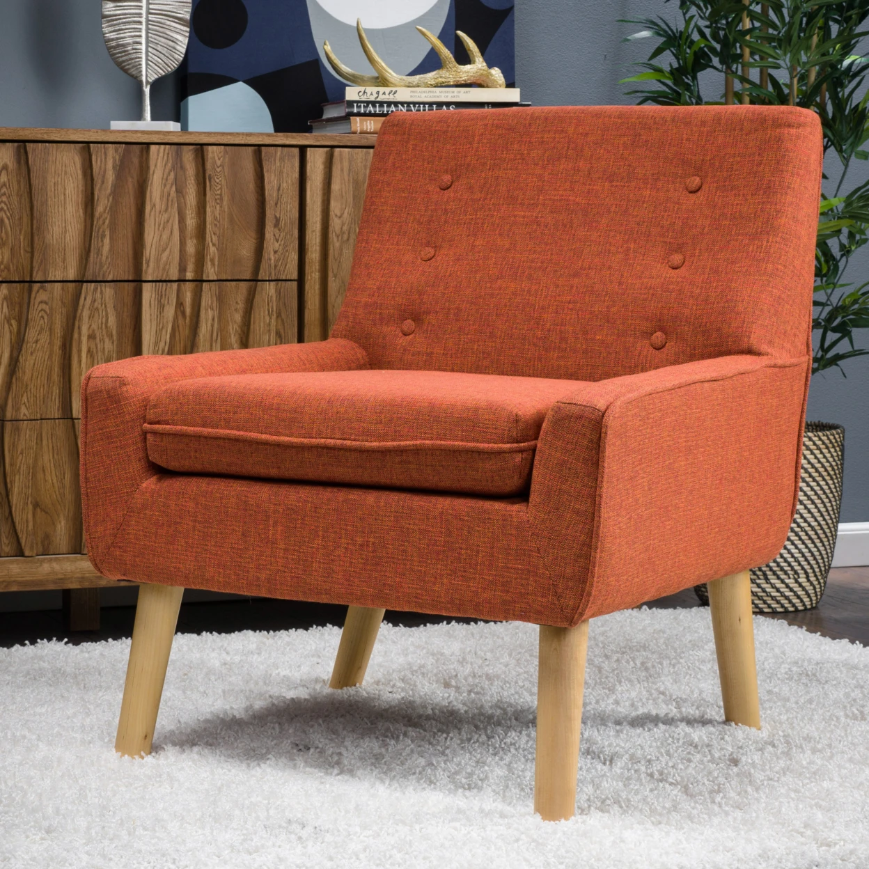 Brockston Mid Century Modern Accent Chair (1)