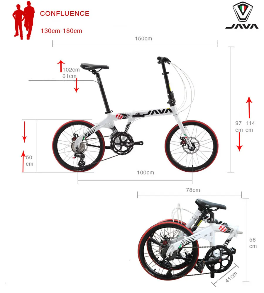 JAVA 20 дюймов велосипед 18 скоростей алюминиевый складной велосипед унисекс