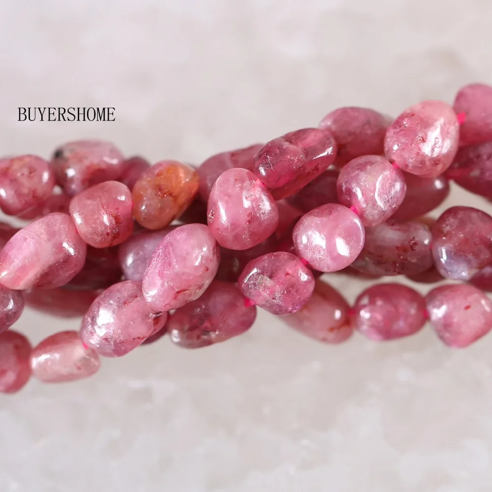 

Free Shipping New without tags 6x7-8x11MM Natural Stone Red Tourmaline Loose Beads String 16"S075
