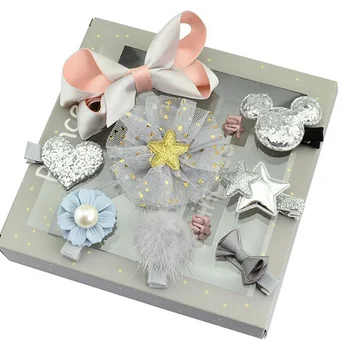 

1Set Baby Girls Hair Barrettes Cute Bow Lace Hair Clips Flowers Crown Hairpin For Kids Hair Accessories A194