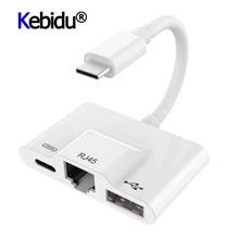 Kebidu 3 в 1 USB C концентратор USB-C usb-хаб PD RJ45 Ethernet OTG адаптер конвертер Тип C usb-хаб для samsung Galaxy для huawei