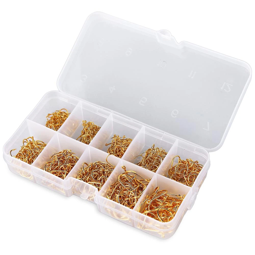 

600pcs 3# 4# 5# 6# 7# 8# 9# 10# 11# 12# Eyelet Barb Metal Angling Hook Fishing Tackle box Sharp Kit fishing Hooks
