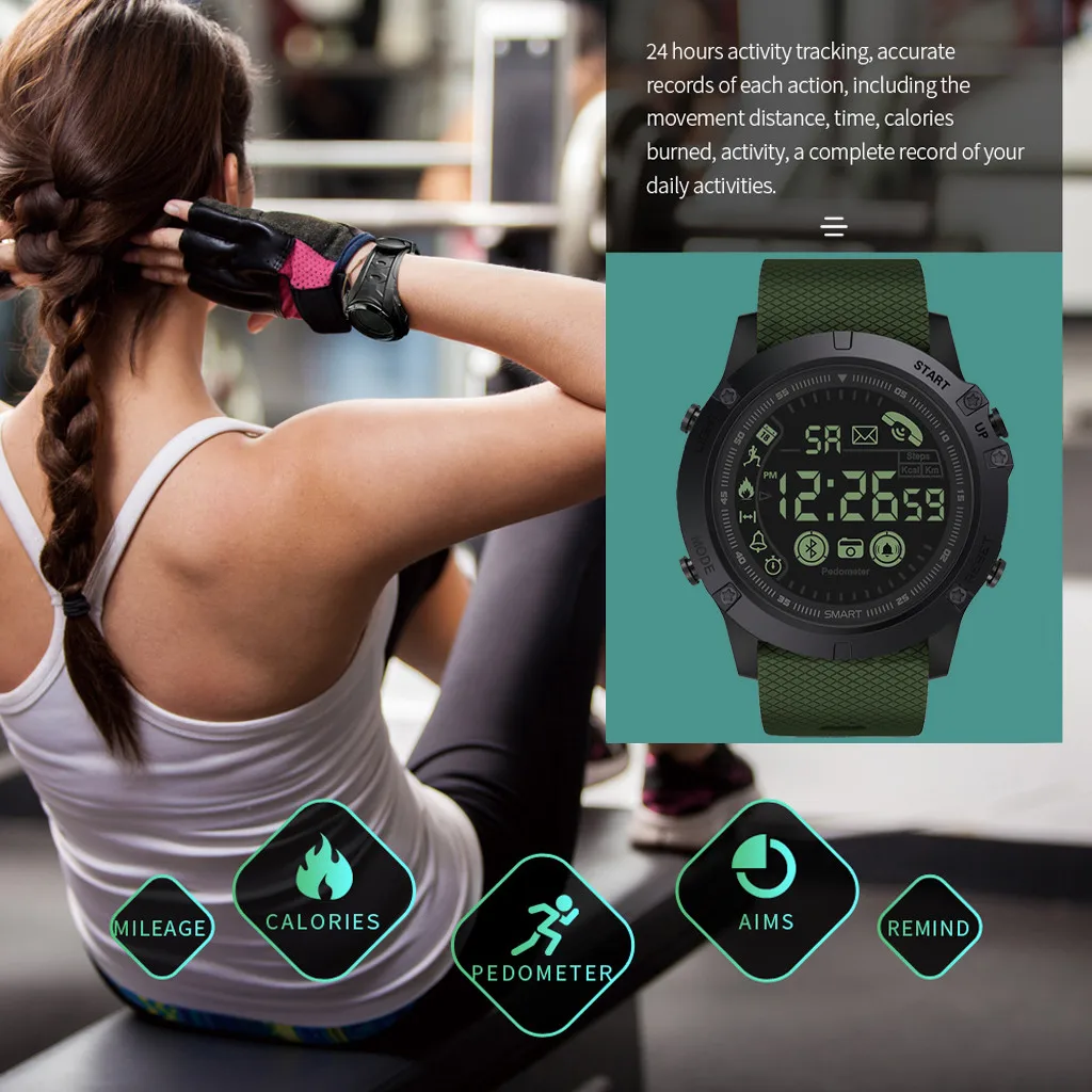 Уличные спортивные Смарт-часы фитнес-трекер напоминание о сообщениях многофункциональные Bluetooth умные наручные часы