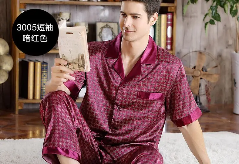 Pijama Masculino весной и летом Пижама Для мужчин тонкий раздел рукавами Брюки для девочек роскошные красивый дом Услуги два Костюмы