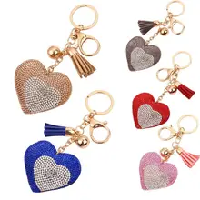 Starry Styling Love Rhinestone Tassel Keychain Bag Handbag Key Ring Car Key Pendant Delicate 2017 New