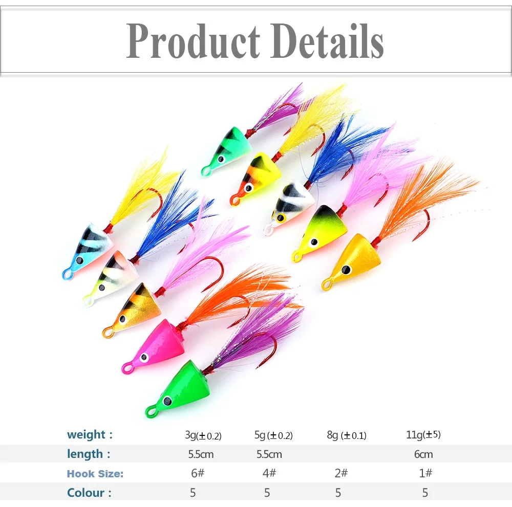 5 шт./лот многоцветный зимний рыболовный крючок головная головка Мягкая червь блесна 3g 5g 8g 11g блесна Айс джиг голова рыболовные снасти аксессуары