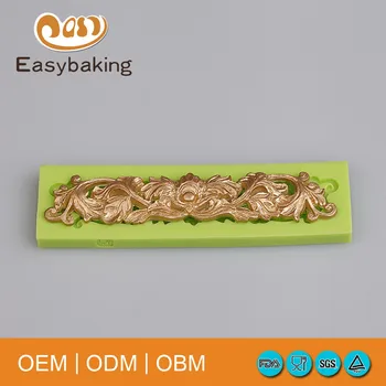 

Popular Rectangle Silicone Lace Mold Baroque Style Cake Decorating Kit for Fondant Cake Border Moulds