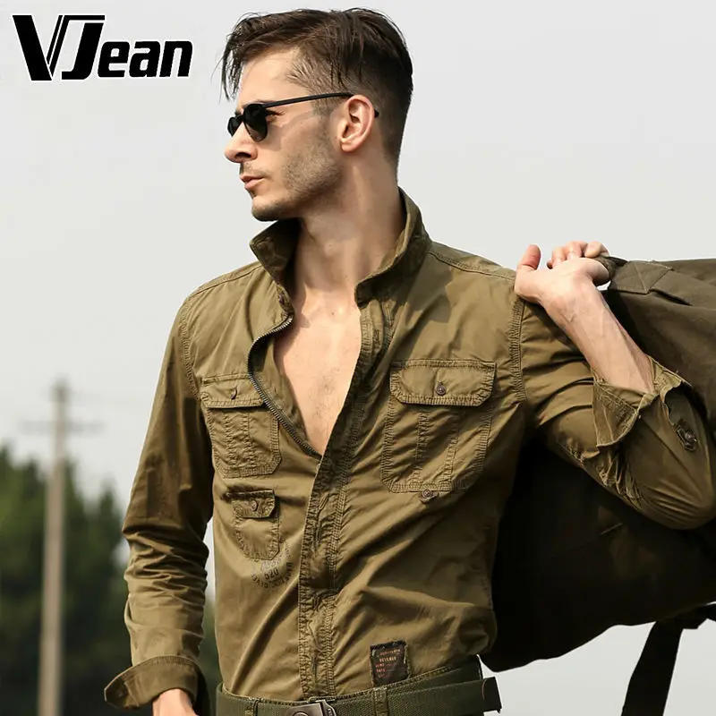font b Men s b font Long Sleeve Military Casual font b Shirt b font