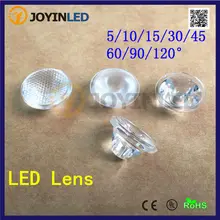50 шт. 45(5 10 15 30 60 90 120) градусов светодиодные линзы с бисером поверхности, 20 мм PMMA оптическая линза для высокой мощности led диод