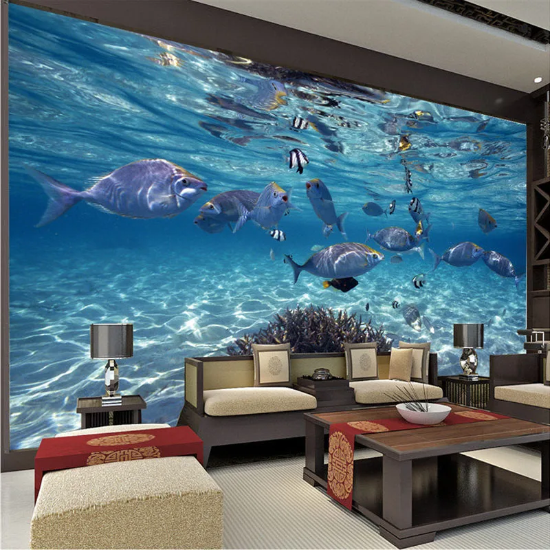Пользовательские фото обои 3D стереоскопический подводный мир морской рыбы гостиная детская комната ТВ фон 3D Настенные обои
