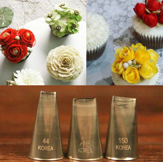 Boquilla para decorar tortas, punta de pétalo Corea, glaseado 44 45 150|Herramientas de repostería y horneado| - AliExpress