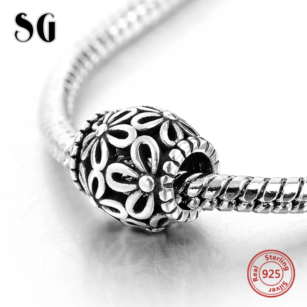 

Hot Selling Hollow Flower Beads for Women Fashion Fit Genuine European Lovely Jewelry 925 Sterling Silver DIY Bead Charming Gift