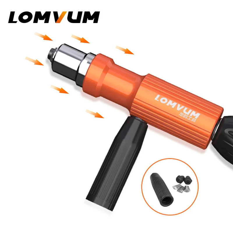 LOMVUM Electric Rivet Nut Gun Riveting Tool Cordless Riveting Drill Adaptor Insert Nut Tool Riveting Drill Adapter