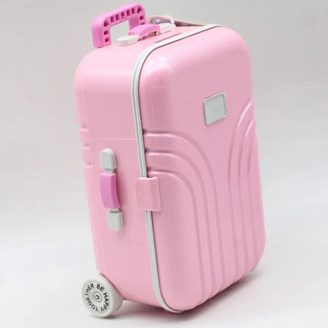 1PC Cute Doll Travel Suitcase 18 inch American Girl Pink Silver