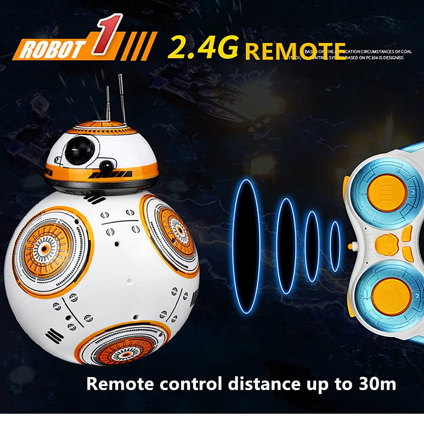 2,4G Интеллектуальный робот с дистанционным управлением, BB-8, BB 8, игрушка с шариками, обновленная RC BB8, робот со звуком и танцами, фигурка, Подарочные игрушки