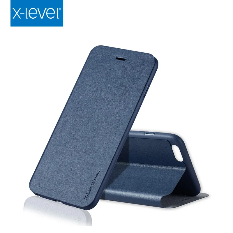 Koop X Niveau Zakelijke stijl lederen flip telefoon case voor apple iphone 6 6 s 6 plus 6 s plus luxe case cover