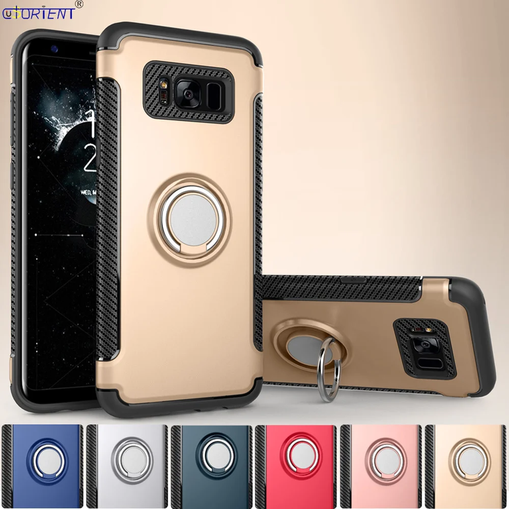 

For Samsung Galaxy S8 Plus S8+ Hybrid Armor Shockproof Back Case SM-G950FD SM-G955FD Stand Ring Full Cover SM-G950F SM-G955F
