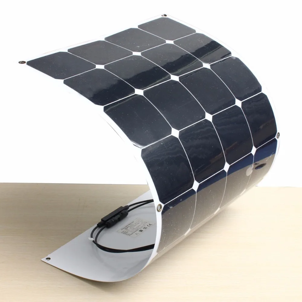 

KINCO 32-10C 2Pcs 100W/18V High Conversion Efficiency Solar Panel Monocrystalline Semi Flexible Solar Panel + 1.5m Cable