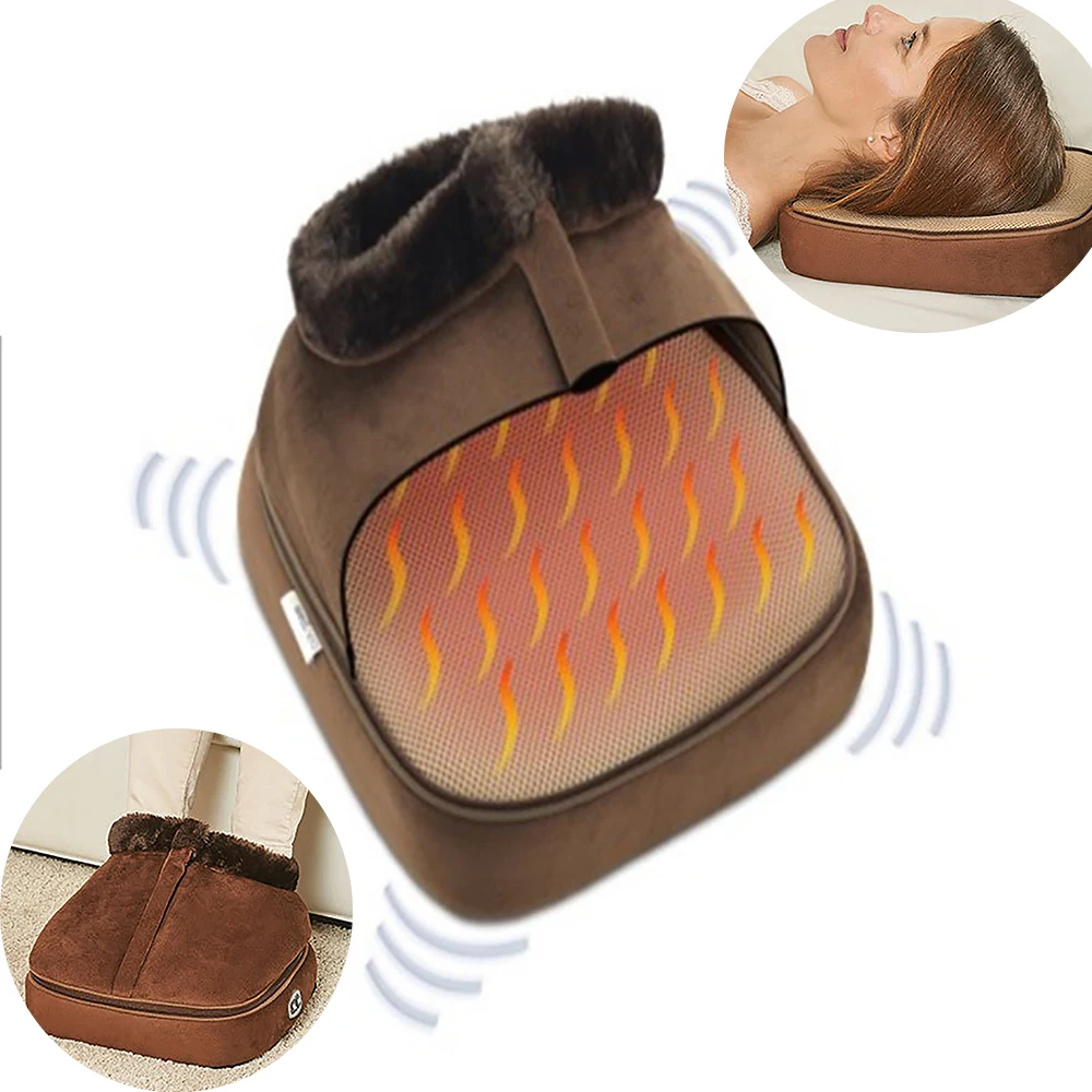 

2 IN 1 Electric Heated Foot Warmer Cosy Unisex Velvet Feet Heated Foot Warmer Massager Big Slipper Foot Heat Warm Massage Shoes