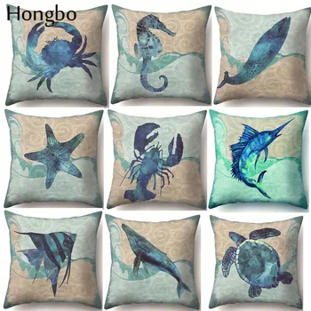 

Hongbo Sea Marine life Cushion Cover Cushion Cover Sofa Car Chair Seat Throw Pillowcase Decorative Pillows Aquarium
