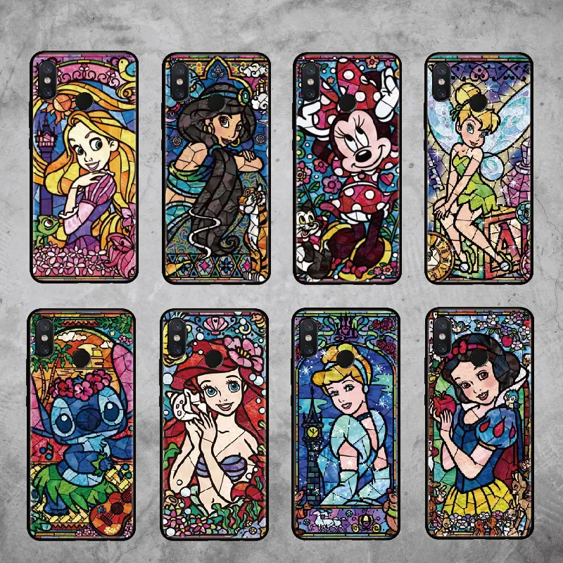 

For Xiaomi Mi Redmi Pocophone F1 Note 5 6 7 8 9 lite Pro Plus Cartoon Princess Stich Vintage Soft Phone Case