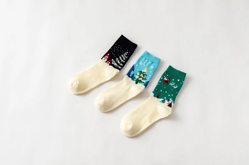 Новинка года; теплые короткие носки в рождественском стиле с героями мультфильмов Kawaii; сезон осень-зима хлопковые носки; милые забавные женские носки для счастливых дам