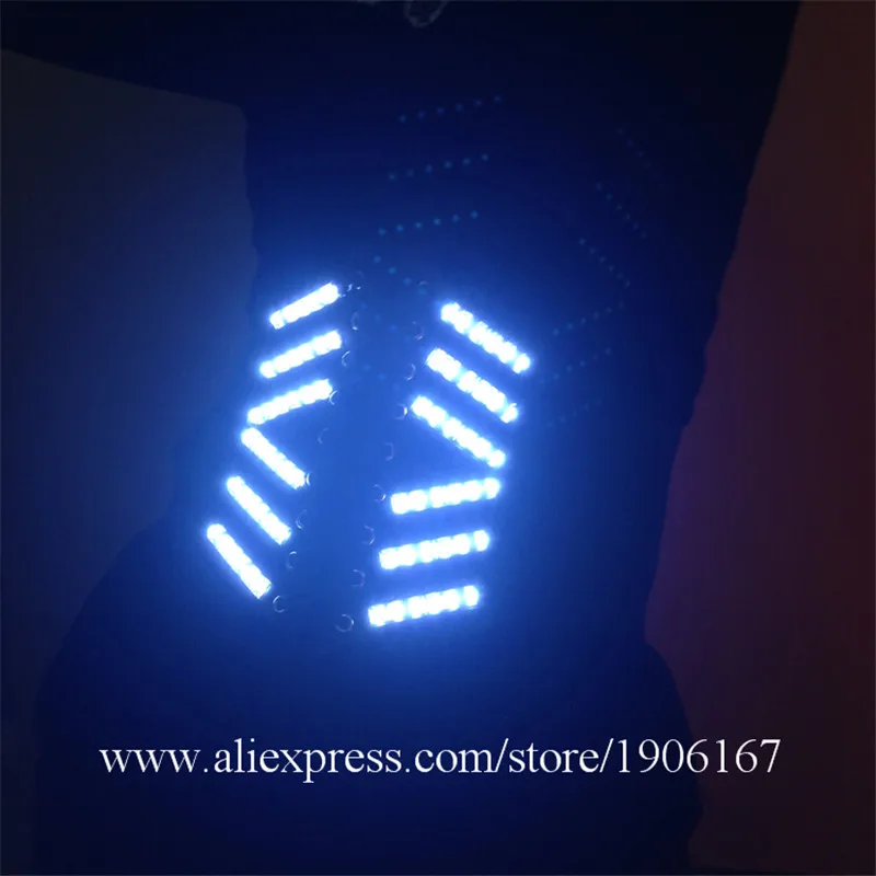 White Color LED Sxey Women Costumes Luminous Girdle Suit Clothes For Women Flashing LED Light Party Dance Wear Free Shipping3