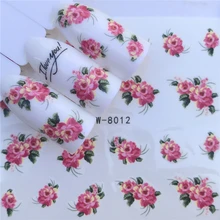 WUF 1 лист звезды/цветы/трава стиль наклейки для ногтей искусство Красочные Полный обертывания наклейка на ногти водная Типсы