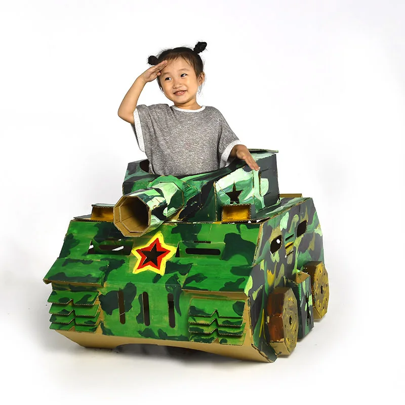 

Super Large DIY Colorfull Creative Toy Model Building Children's Paper House Tank Model Car Tent Game House Graffiti Toys