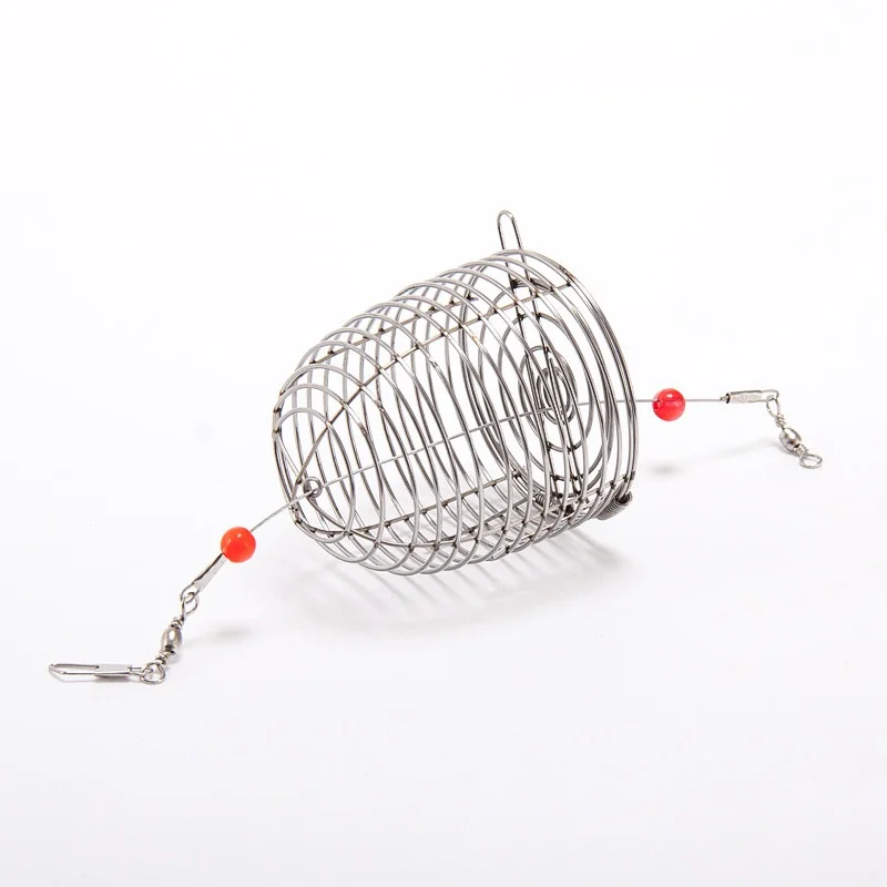 

Stainless Steel Wire Fishing Lure Cage Small Bait Cage Fishing Trap Bottom Basket Feeder Holder Fishing Tackle S M L